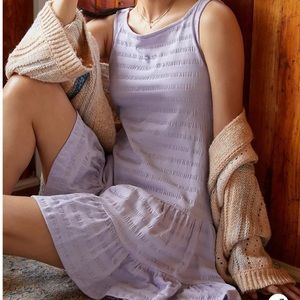 Anthropologie Flounced Open Back Mini Dress